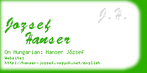 jozsef hanser business card